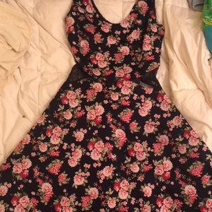 Floral lace cut out dress